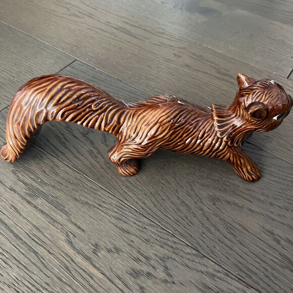 Set of 2 Vintage 1970's Arnels Ceramic Squirrel Figurines 9" & 12" Brown EUC - Picture 4 of 12